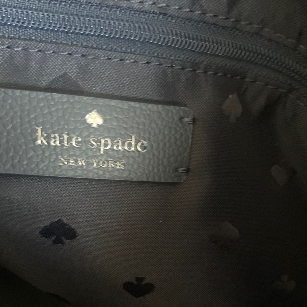 kate spade navy tote with leather straps - Picture 8 of 9